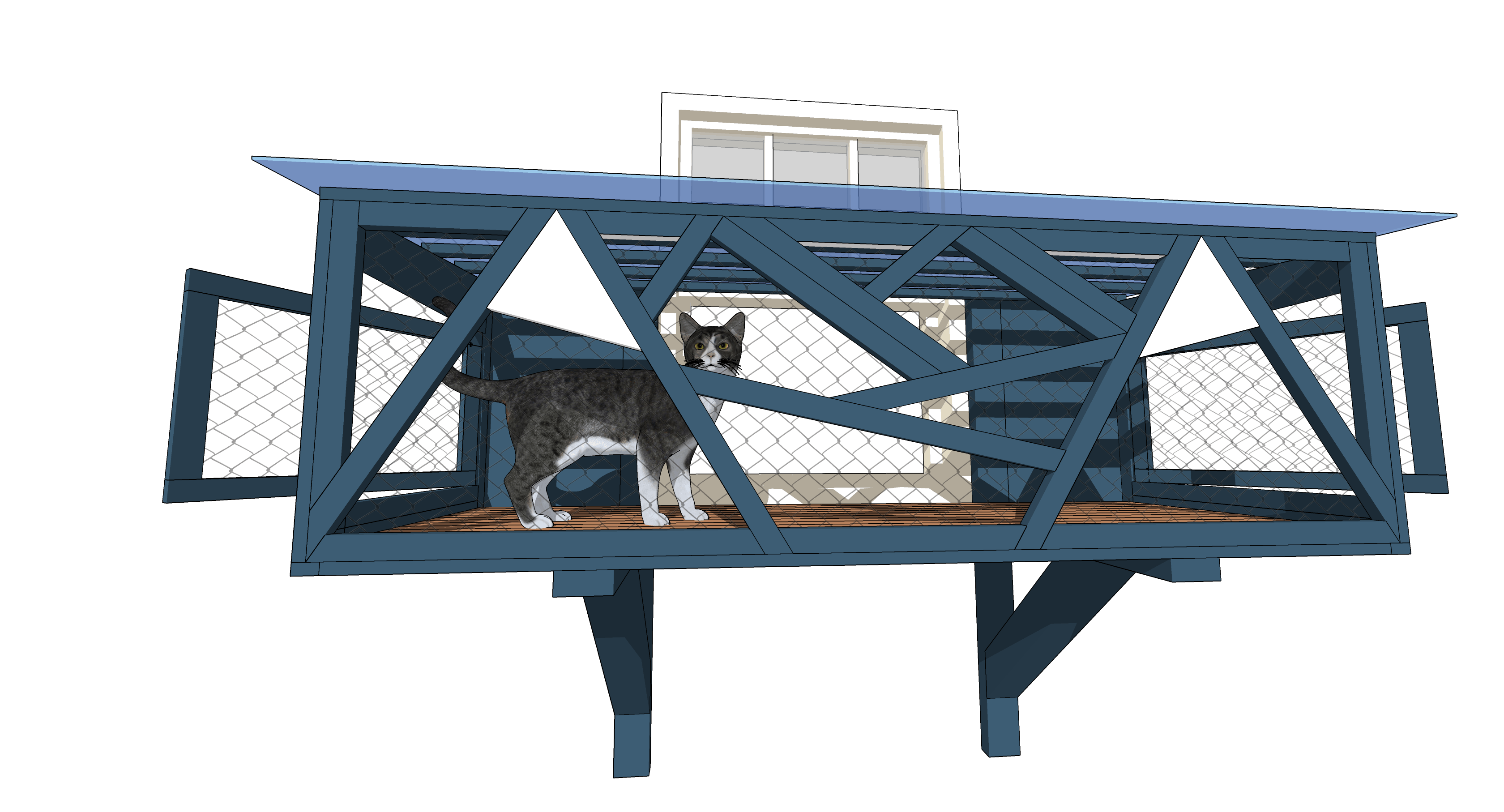 cat in window catio design