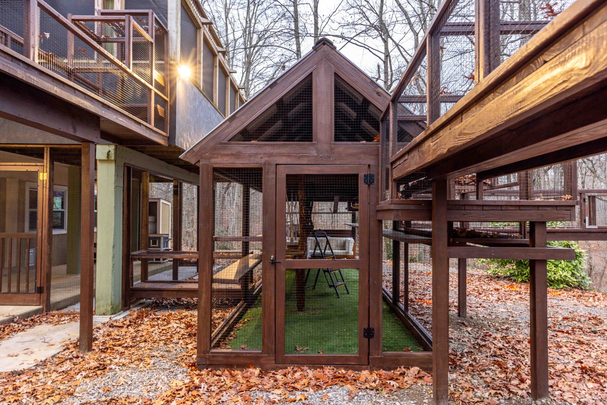 Large New Jersey catio build with enclosed outdoor cat-safe living space
