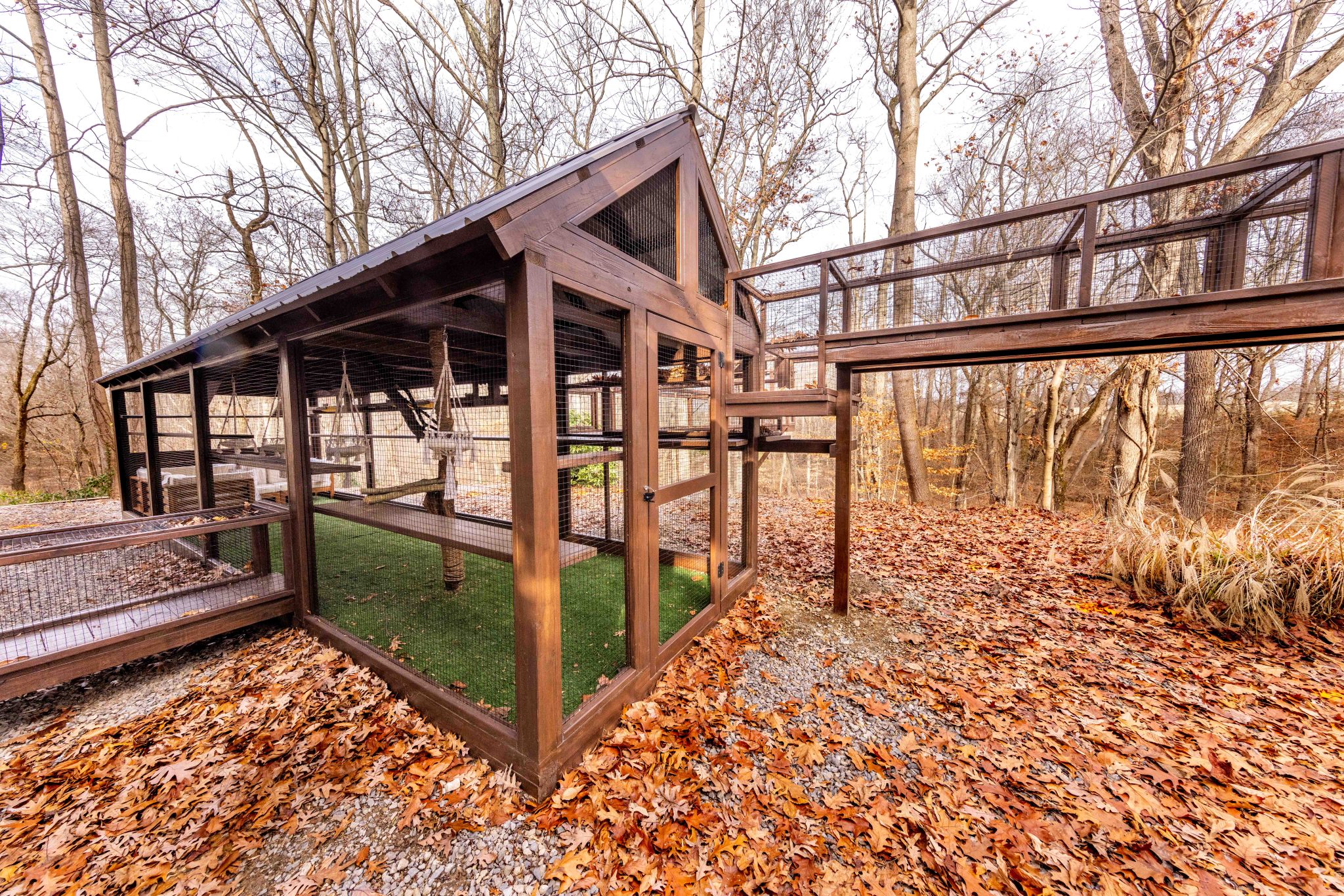 New Jersey custom catio with tunnel and large enclosed cat-safe space