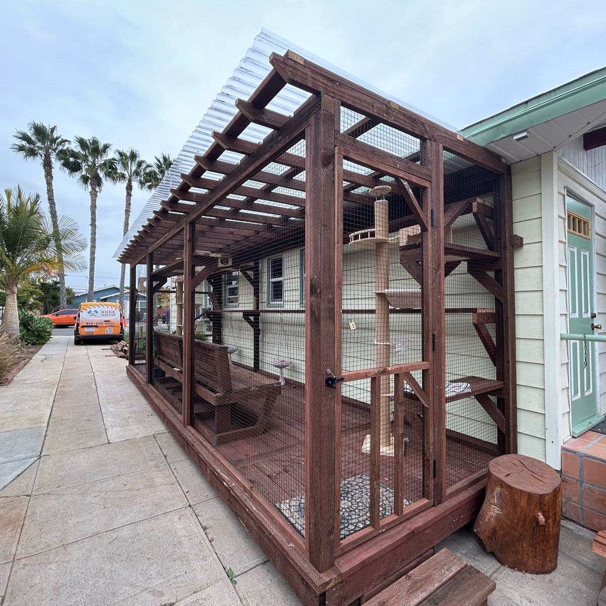 Polycarbonate panels on a catio roof