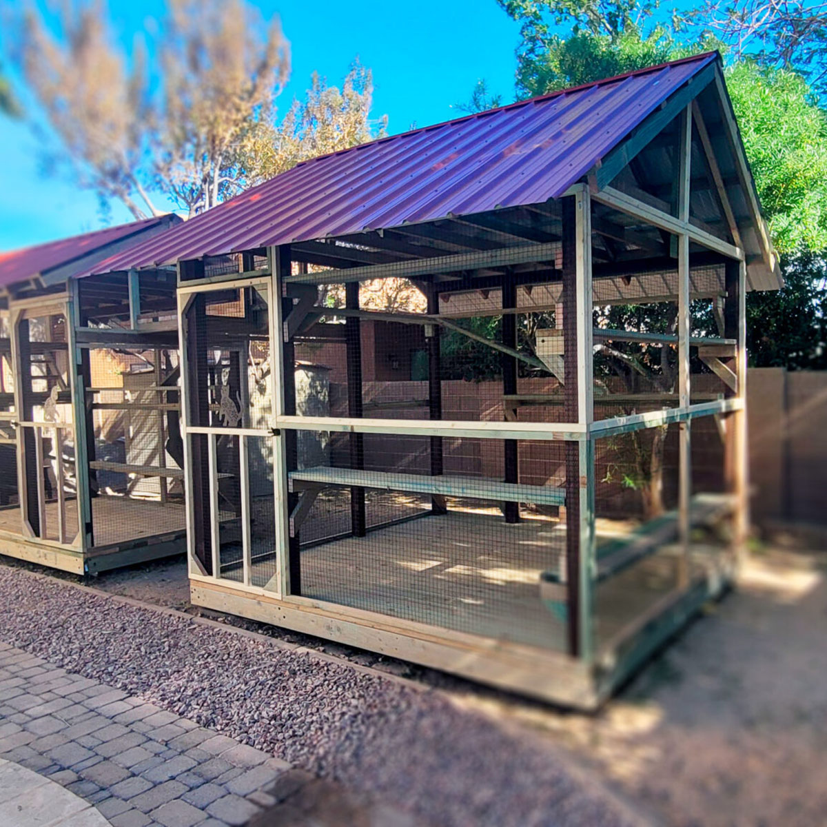 Catio with a sloped roof design
