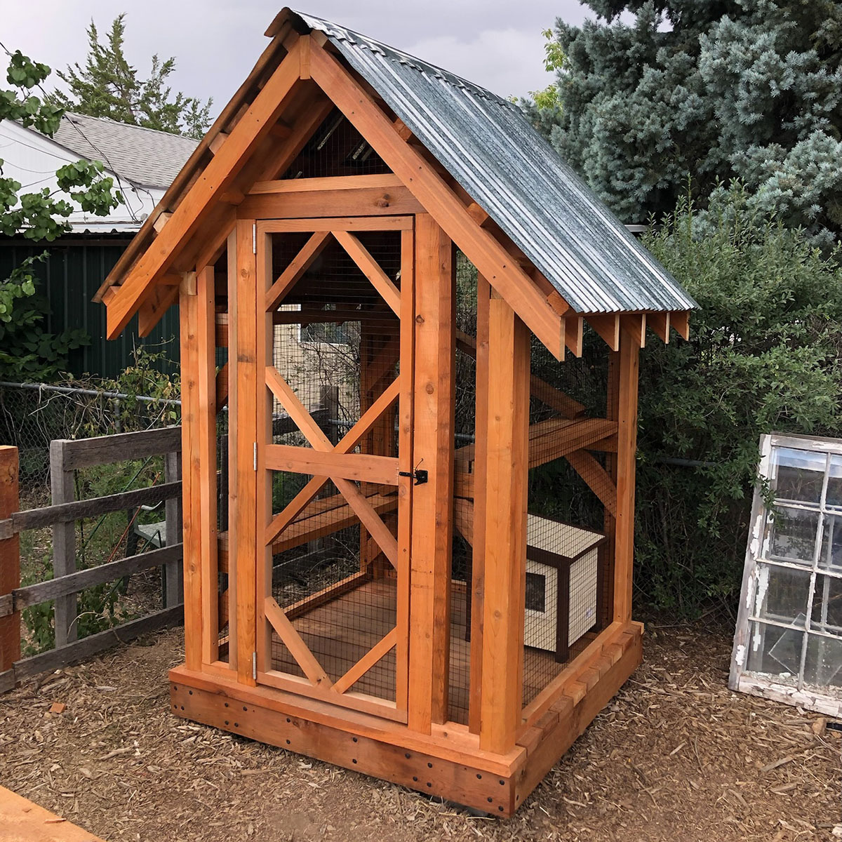 Fully installed metal roof for catio