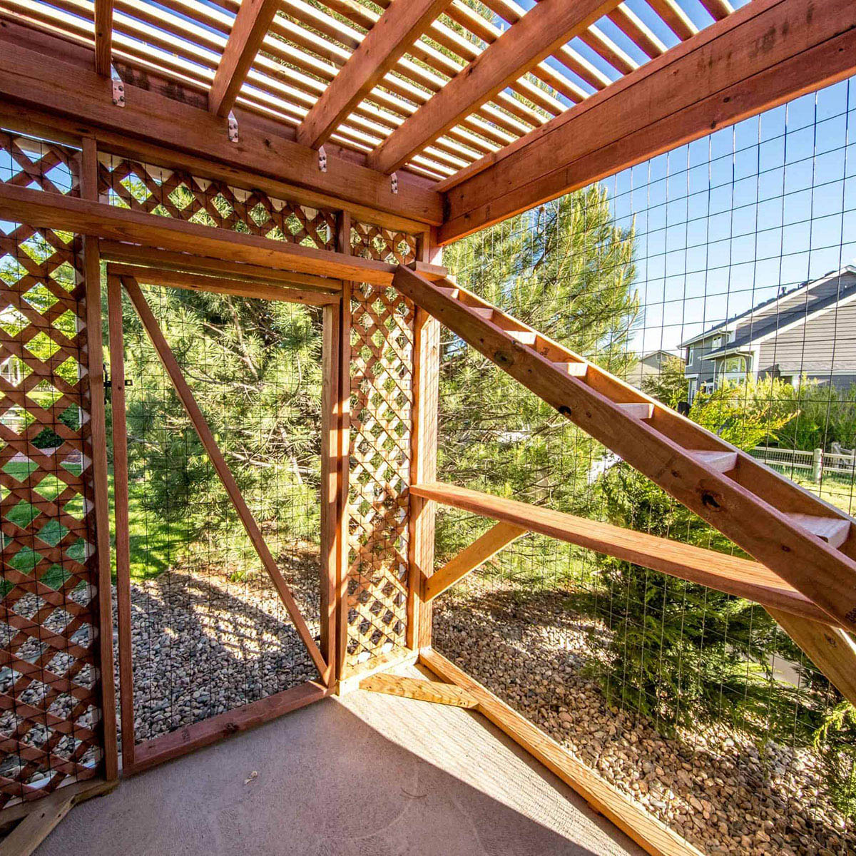 Wooden lattice roof detail