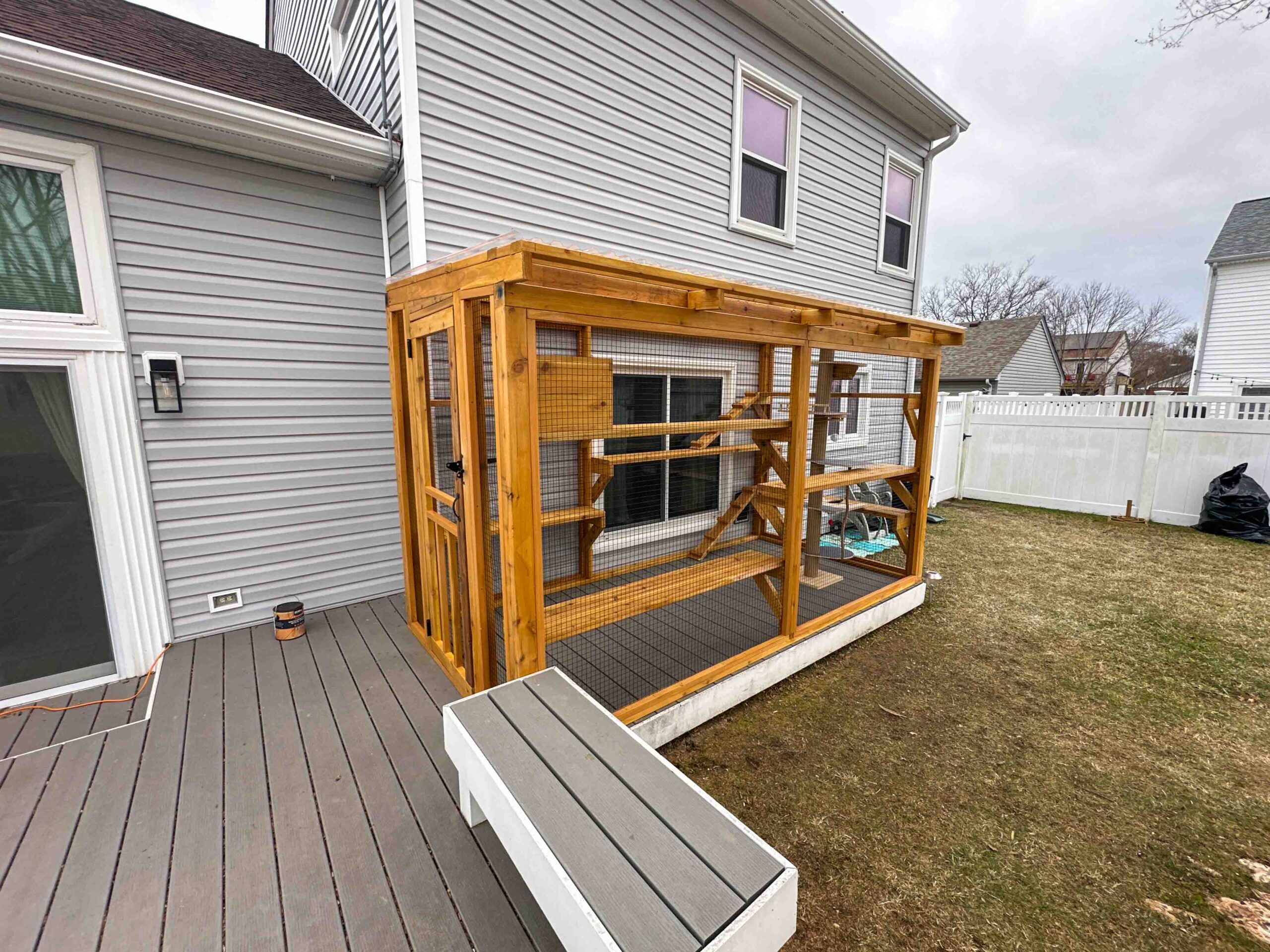 Virginia Beach Stained Cedar Freestanding Catio Build